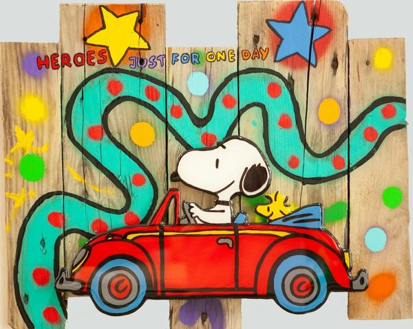 Gemälde, Pop Art, Street Art, Resin Art, 3D Wandkunst, Abstrakt, Snoopy, Woodstock, Peanuts