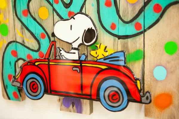 Gemälde, Pop Art, Street Art, Resin Art, 3D Wandkunst, Abstrakt, Snoopy, Woodstock, Peanuts