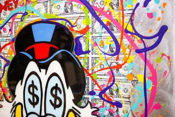Gemälde, Pop Art, Street Art, Resin Art, 3D Wandkunst, Abstrakt, Dagobert Duck