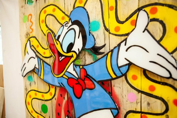 pop art, street art, acryl, gemälde, bilder, unikat, donald duck,