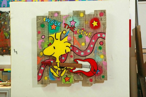 Gemälde, Pop Art, Street Art, Resin Art, 3D Wandkunst, Abstrakt, Woodstock, Peanuts