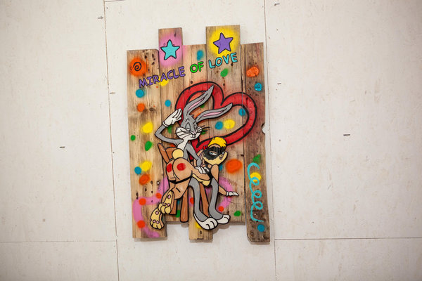 Gemälde, Pop Art, Street Art, Resin Art, 3D Wandkunst, Abstrakt, Unikat, Bugs Bunny, Love
