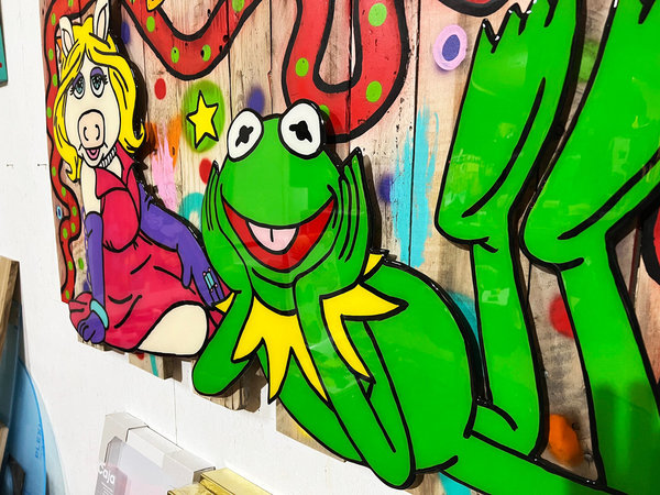 Gemälde, Pop Art, Street Art, Resin Art, 3D Wandkunst, Abstrakt, Unikat, Muppets