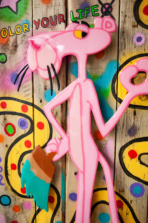 pop art street art acryl gemälde bilder unikat Pink Panther